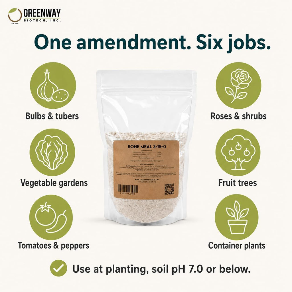 Greenway Biotech, Inc. Bone Meal Fertilizer 3-15-0 Plus 24% Calcium for Plant’s Strong Root Development- Plant Food