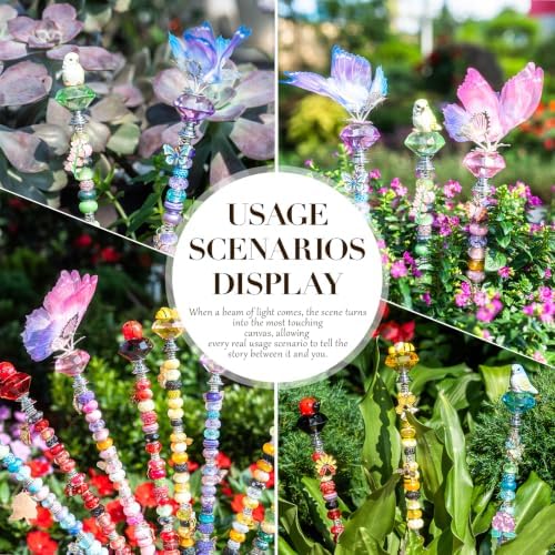 264Pcs Beaded Animal Garden Stakes Fairy Wand 12in Threaded Rods