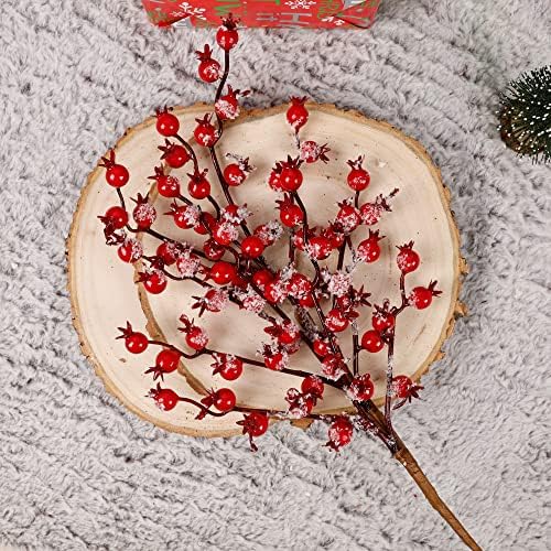 winemana 3 Pack Large Red Berry Christmas Ornaments Tree Picks
