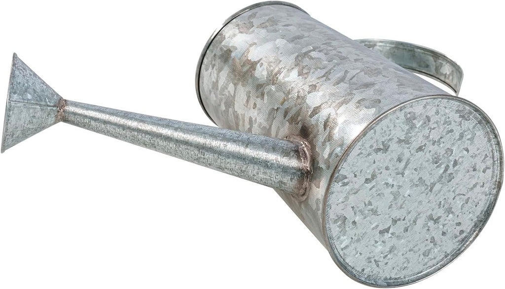 MyGift Vintage Galvanized Metal Watering Can Vases for Flowers, Set of 2 | Handcrafted in India, these vintage vases