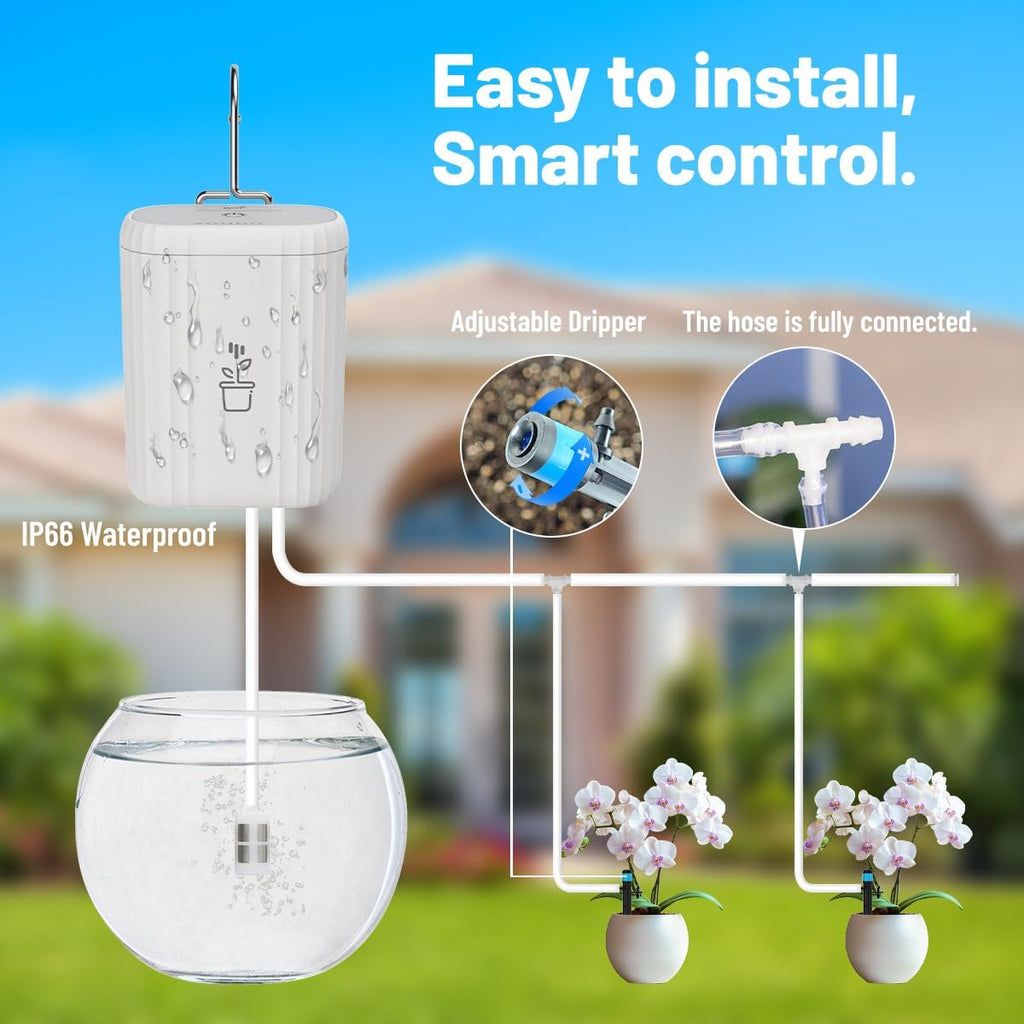 Smart Auto Drip Irrigation Kit for Indoor/Outdoor, GreenVation Automatic Plant Watering Devices for Potted Plants