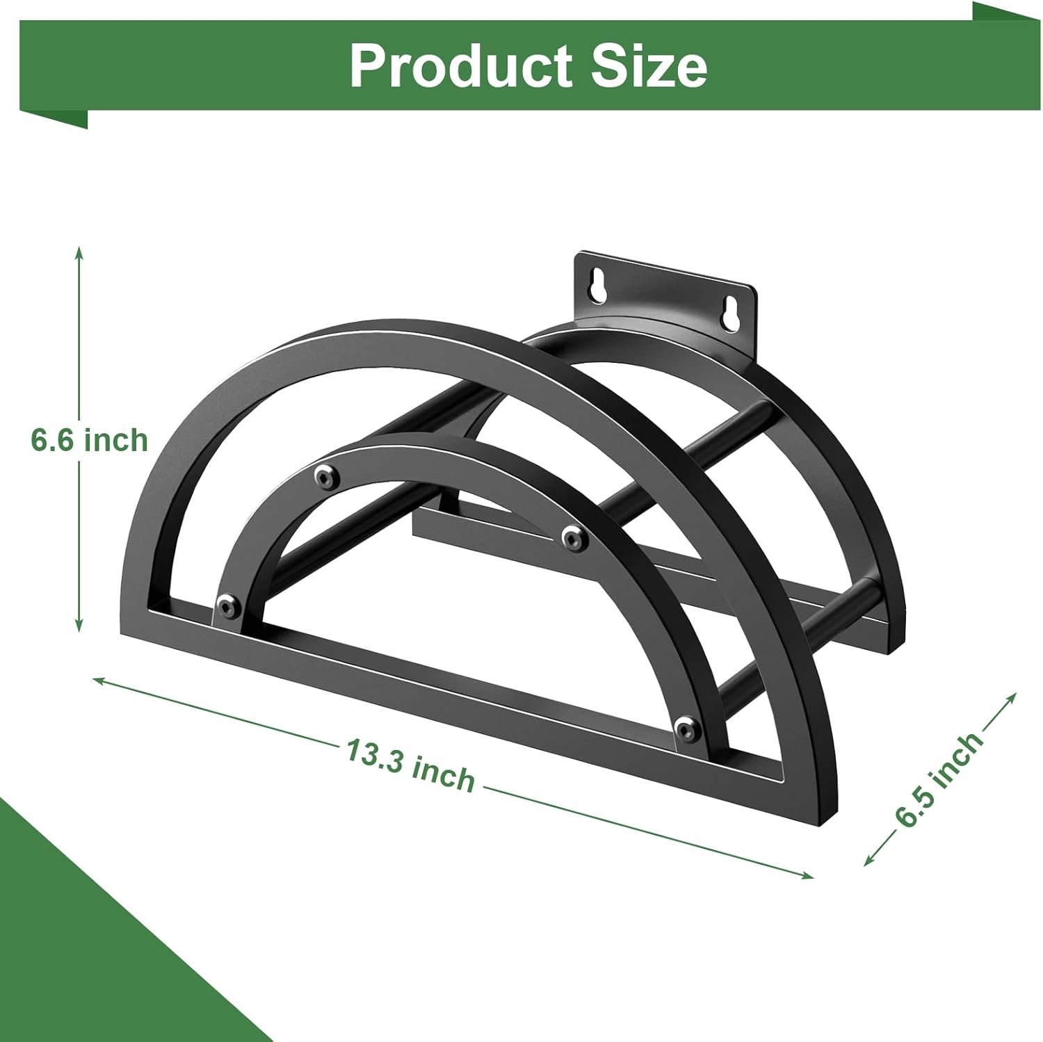 OLV Hose Holder Wall Mount, Outdoor Water Hose Holder Holds 125-ft Hose, Heavy Duty Metal Detachable Hose Hanger Reel