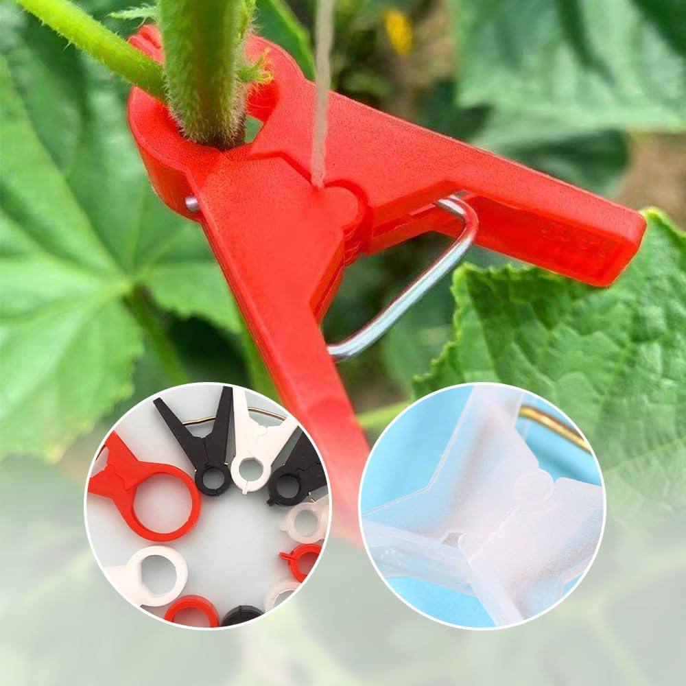 Plant Support Clips Reusable Garden Clips, Secured Plastic Plant Clips for Climbing Plants Outdoor, Plant Fixing Clips