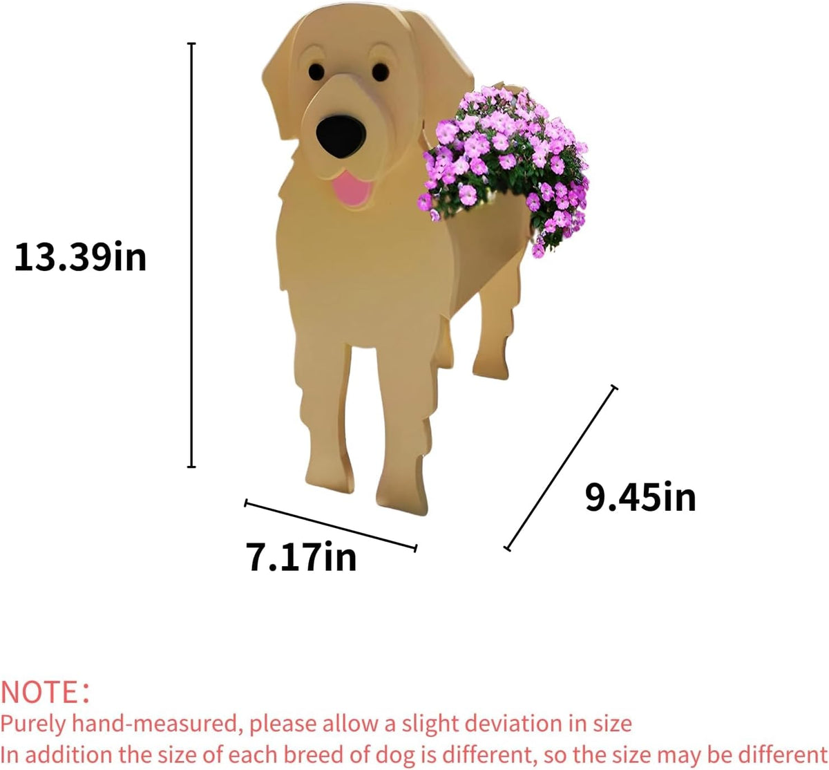 Golden Retriever Dog Planter Pots, Animal Shaped Flower Pot | Cute Plant Gift for Women and Pet Lovers, Indoor Outdoor