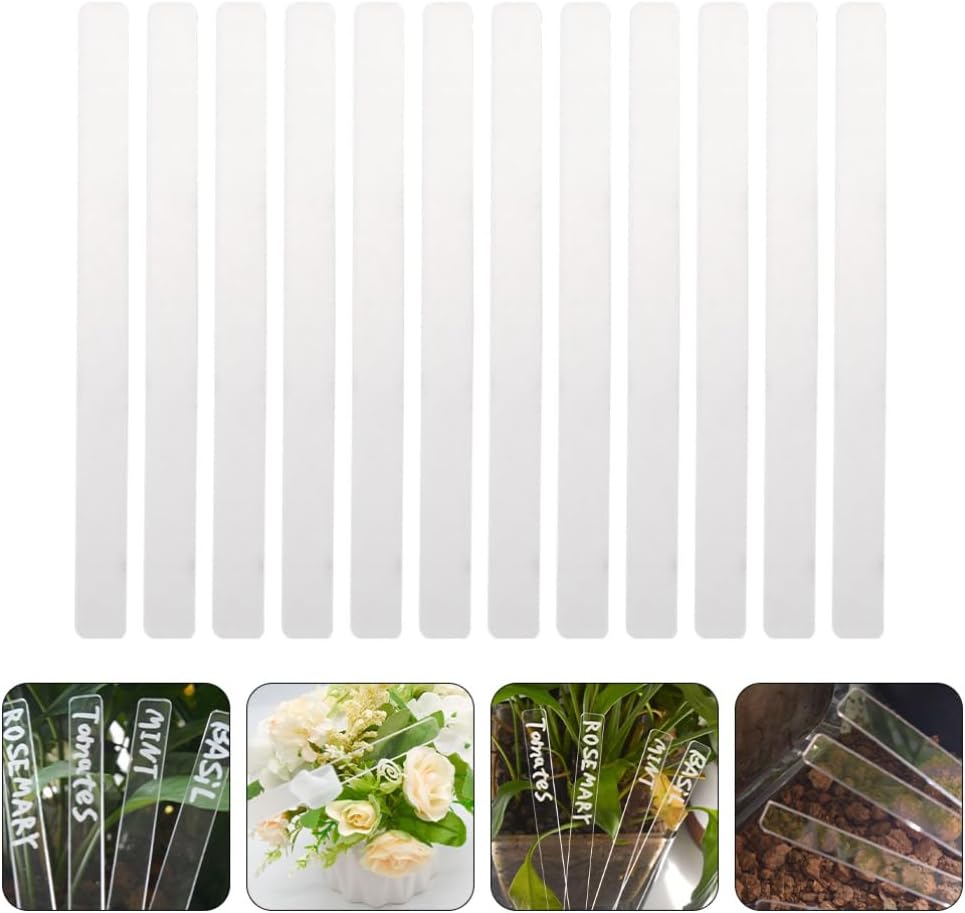 Garneck 10sets Acrylic Plant Label Stakes Succulent Flower Identifying Boards Garden Labels Outdoor Plant Markers