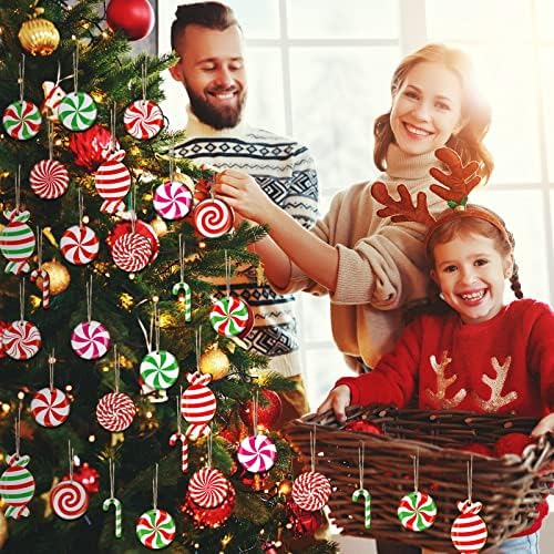 Qunclay 36 Pcs Candy Cane Christmas Ornaments