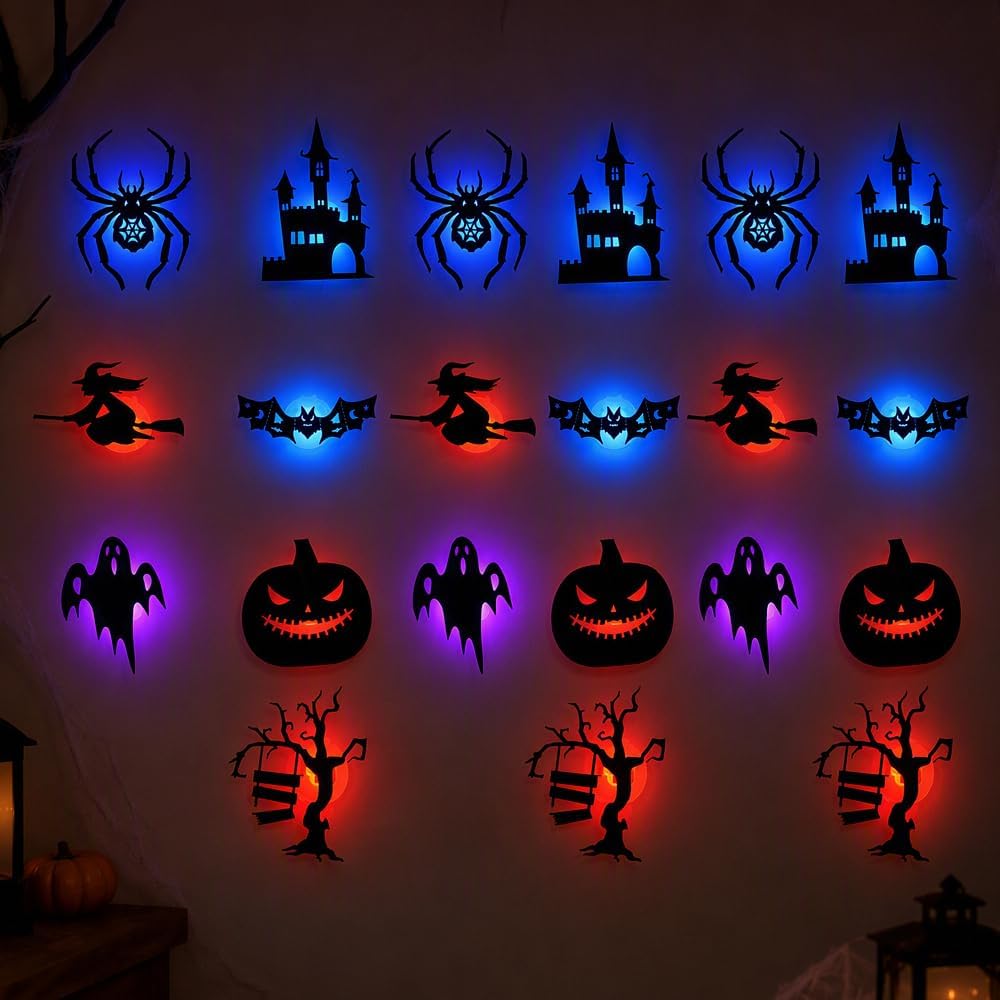 67PCS Bloody Halloween Decor, Handprint Halloween Window Clings for Home