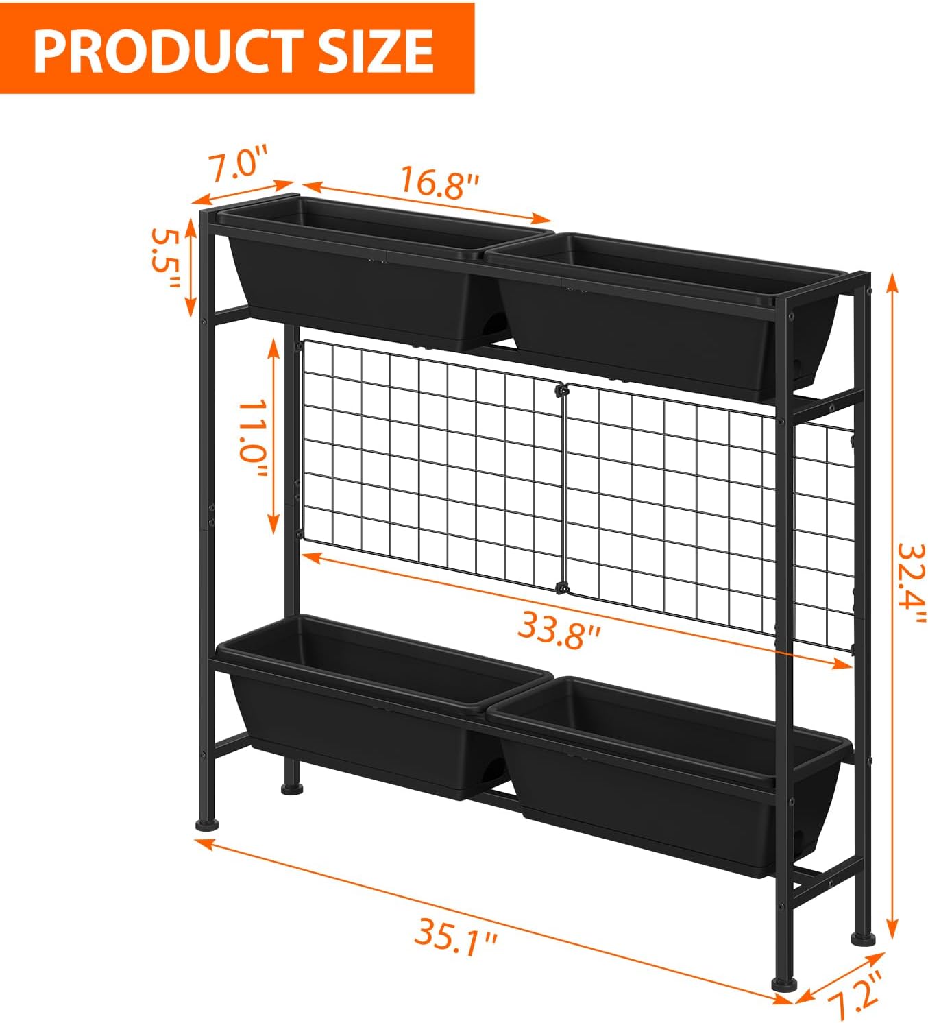 OYEAL Raised Garden Bed 32" Tall Elevated Planter Boxes with Trellis & Legs, Vertical Herb Garden Planter Outdoor for