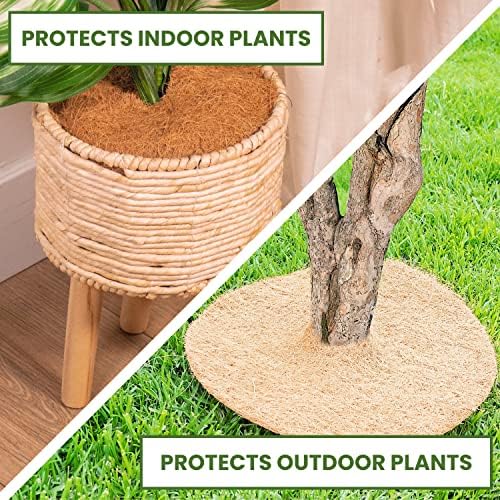 Envelor 4 in Coconut Fiber Mulch Ring 20 Pack, Plant Protector Mat