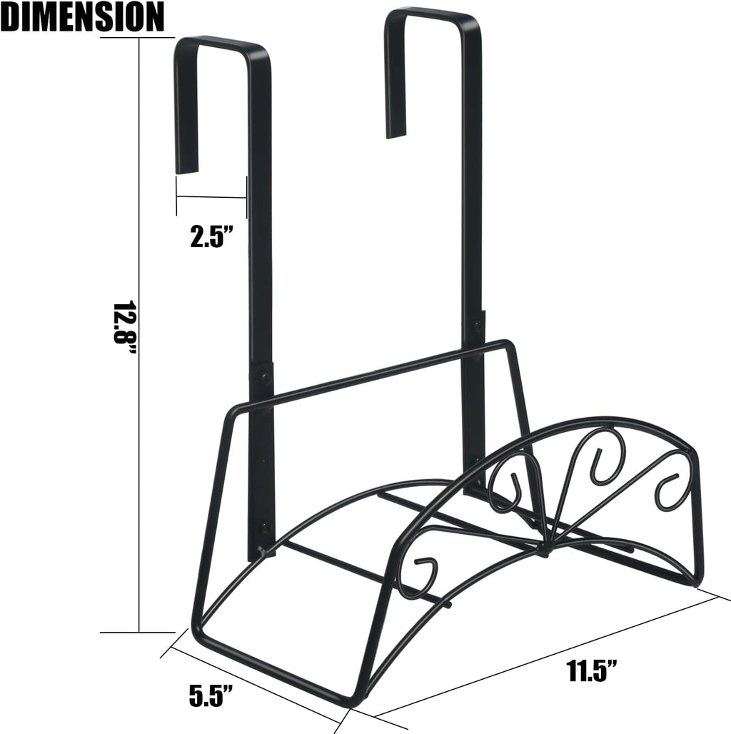 Garden Hose Holder for Outside Yard Hang Over the Door and Fence, Holds Up to 150Ft, Black