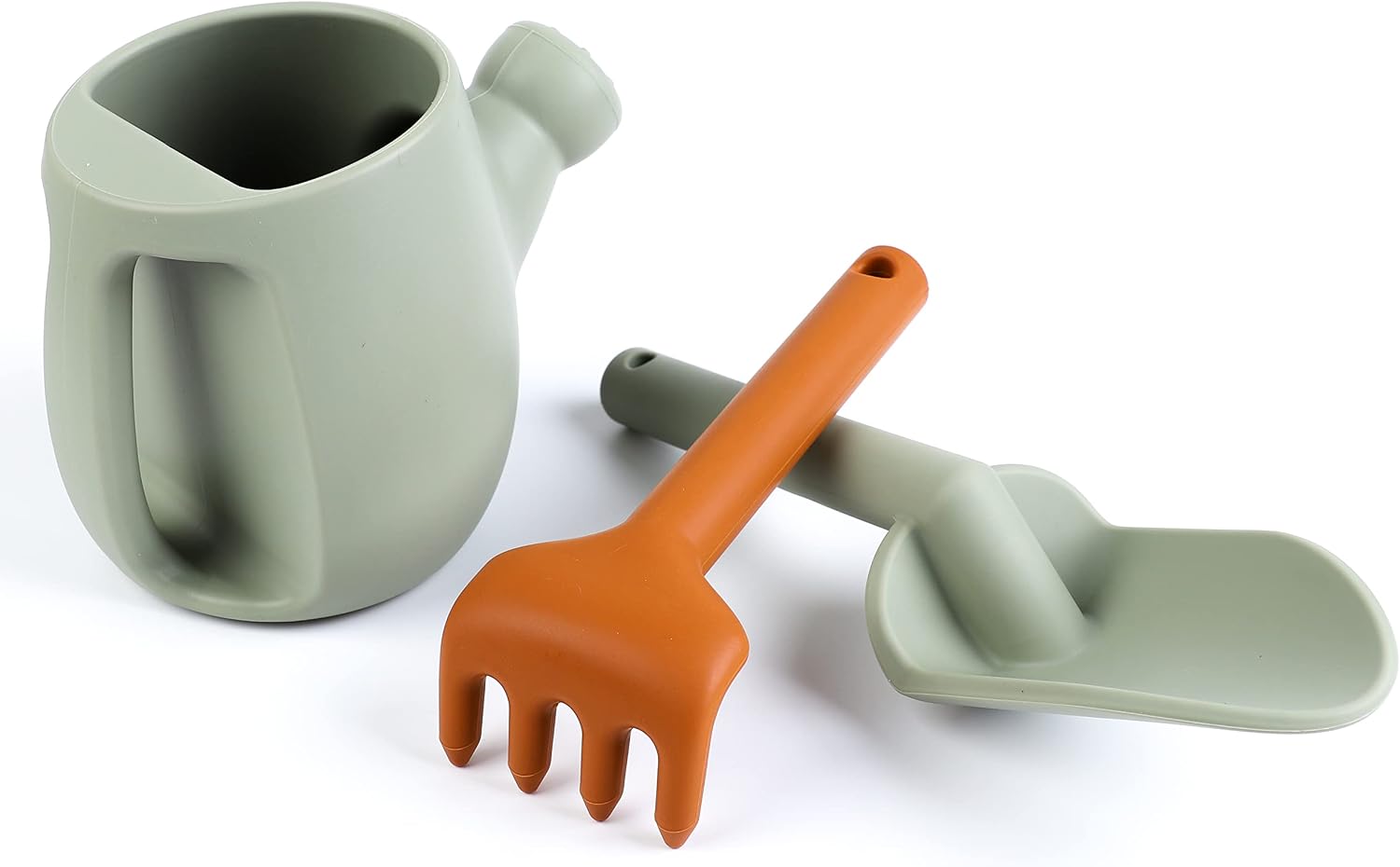 BLUE GINKGO Toddler Gardening Tools - Silicone Beach Toys, Garden Toys for Toddlers | Kids Shovel and Rake Set
