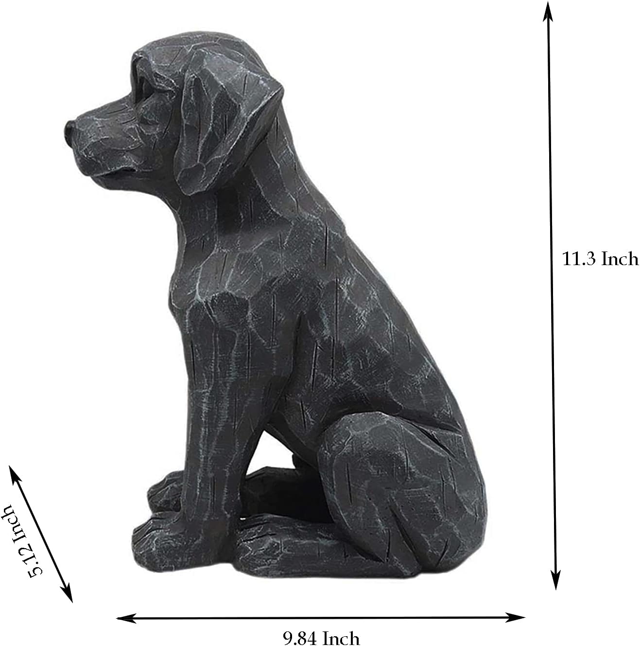Labrador Dog Statue, 11.22 Inch Resin Retriever Garden Animal Decor | Realistic Hand-Painted Accent For Gardens