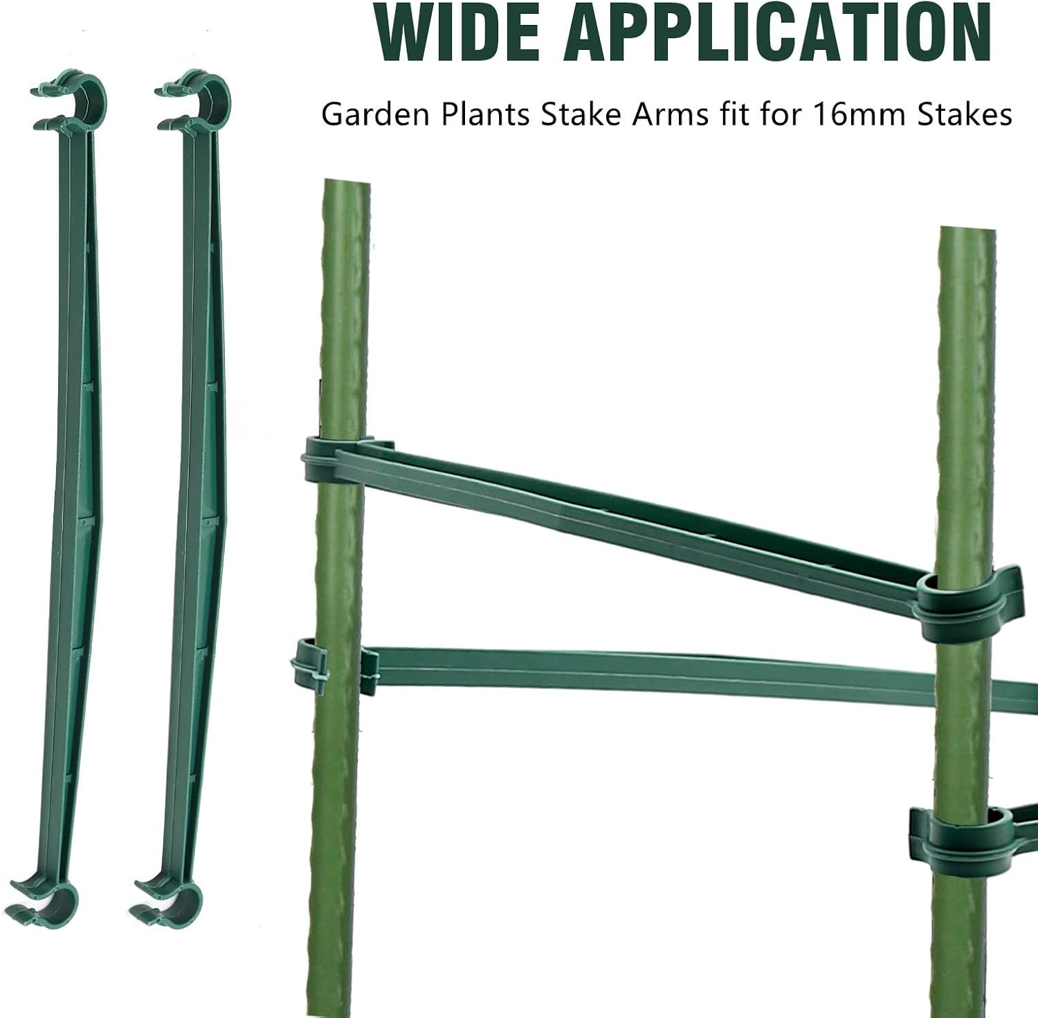 100 PCS Stake Arms for Tomato Cage, 12.8” Expandable Trellis Connectors,Plant Support Garden Stakes, Tomato Stake