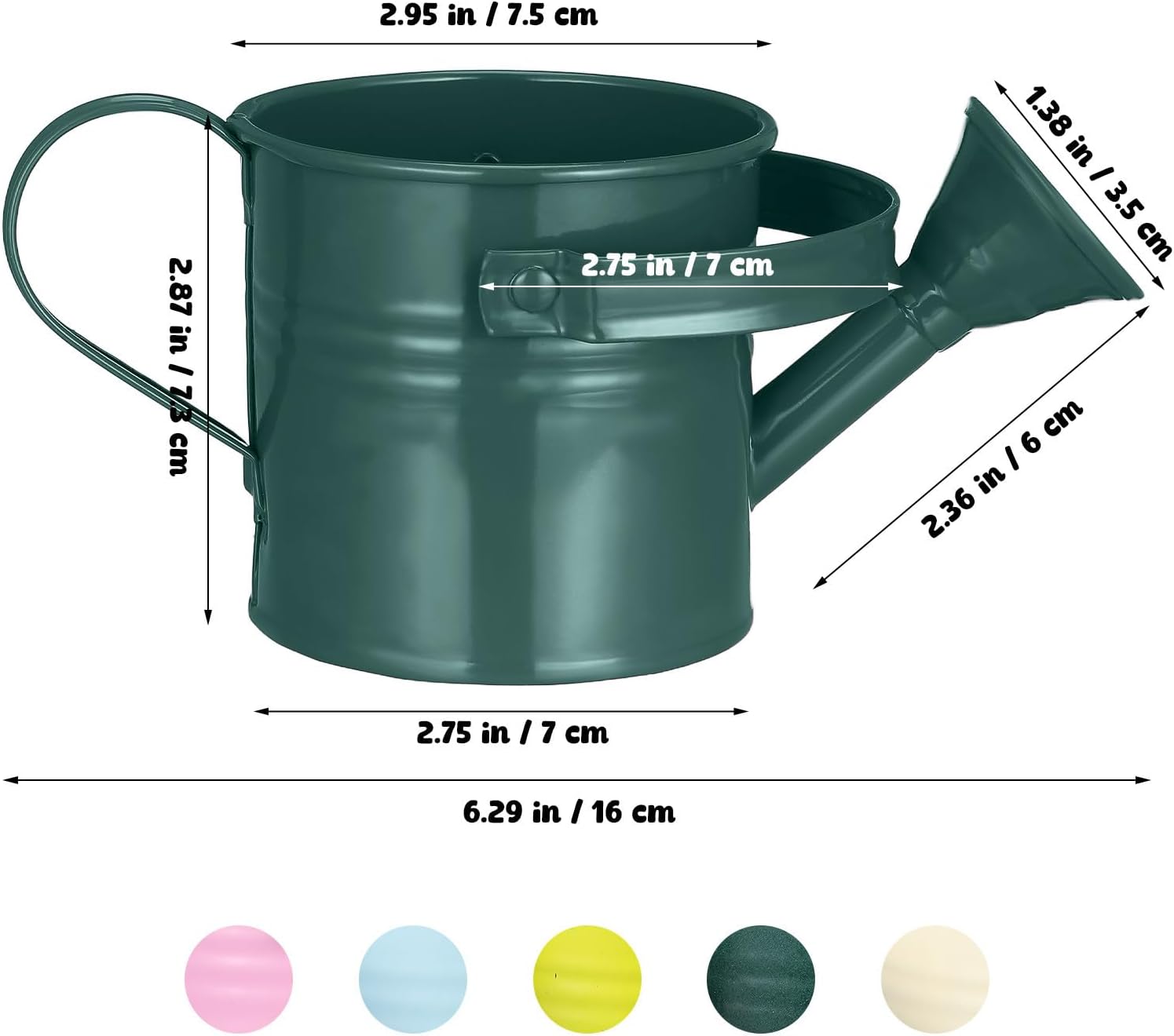 5pcs Kids Metal Watering Can Set: Mini Watering Cans for Indoor Plants - Small Metal Garden Can with Sprinkler Head for