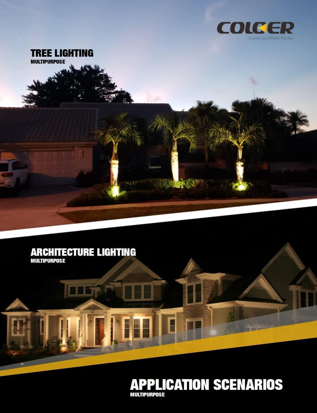 COLOER Solid Brass Landscape Spotlight 1-Pack with 5W LED MR16(101B-Black) | 9-17V AC/DC Heavy Duty Low Voltage Accent