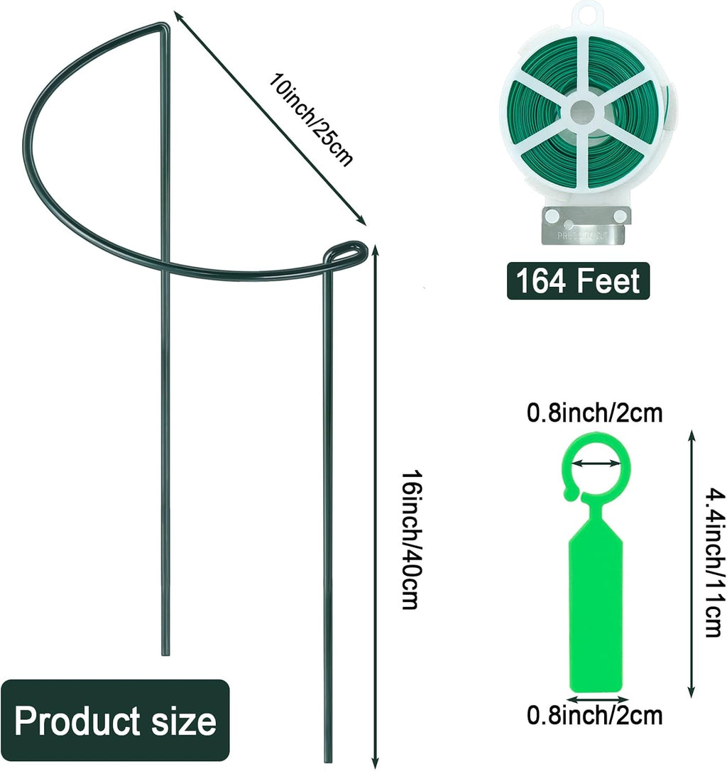 12 Pack Plant Support Stakes, Metal Peonies Cages and Supports, Peony Cage, Plant Support Ring, Garden Plant Support