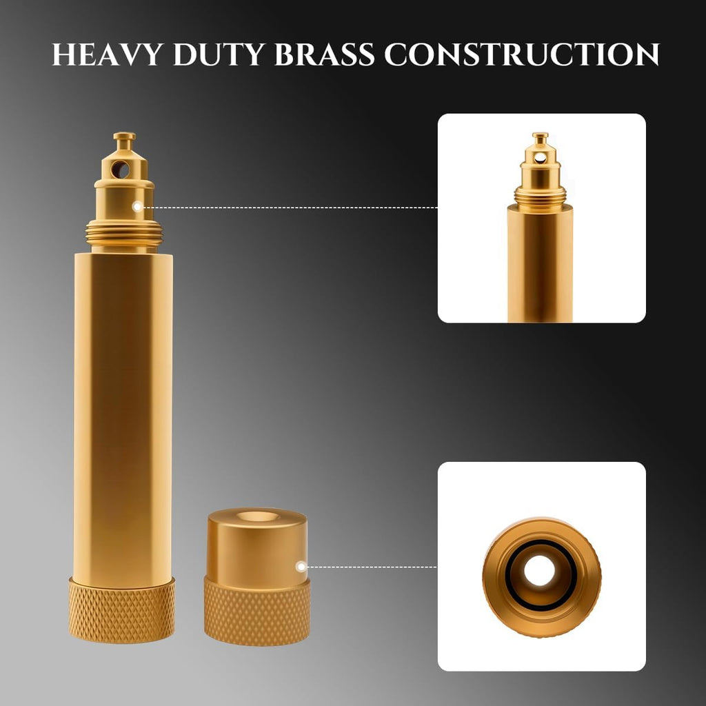 Wiseflow Brass Twist Hose Nozzle, High Pressure Adjustable Spray, 2 Rubber Washers, Heavy Duty Brass Garden Hose Nozzle