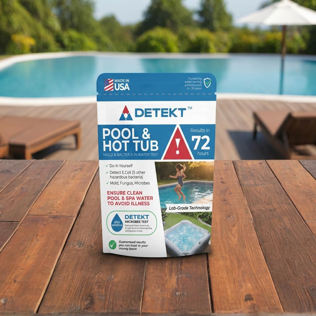 Detekt® Hot Tub & Pool Water Test for Bacteria & Mold - Species ID