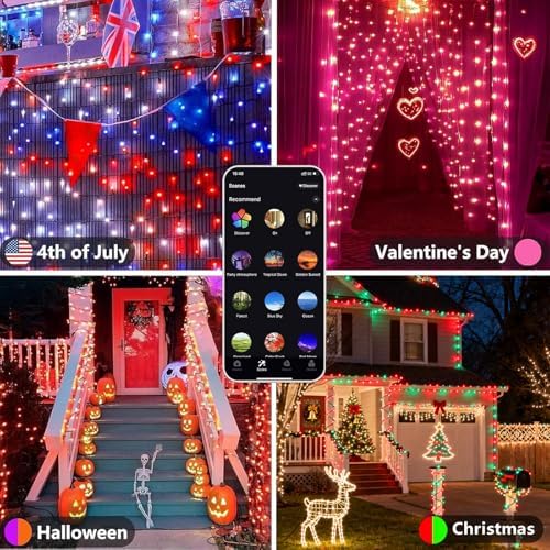 Smart Color Changing Halloween Christmas Lights 132 FT 400 LED App Remote