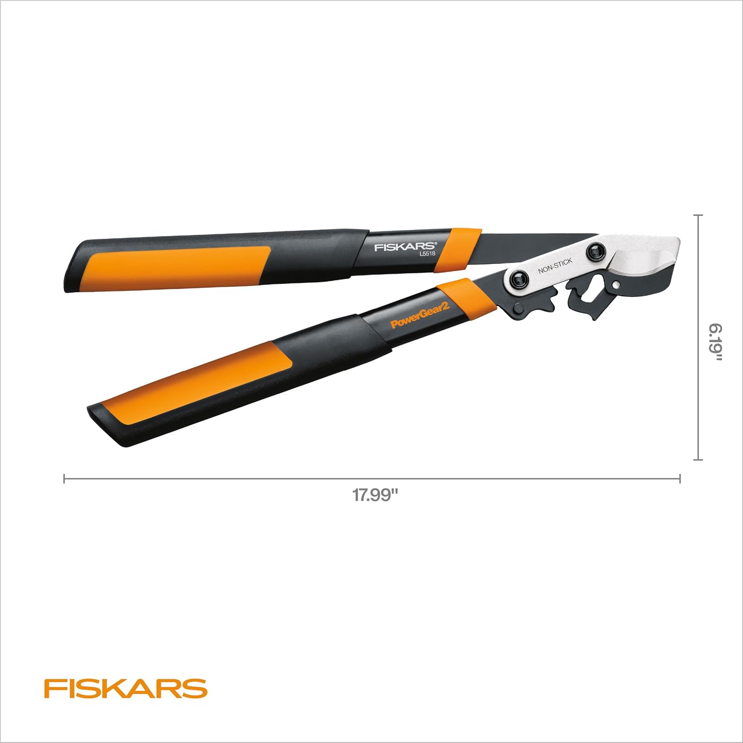Fiskars 18” PowerGear2 Garden Bypass Loppers, 1.5" Capacity Tree Trimmer | Compact Branch Cutter, Multiplies Power for