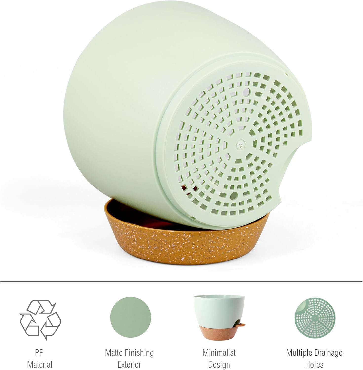 Meowell 12 inch Large Self Watering Pots, Plant Pots with Mesh Drainage Holes for Indoor Outdoor Plants, Plastic