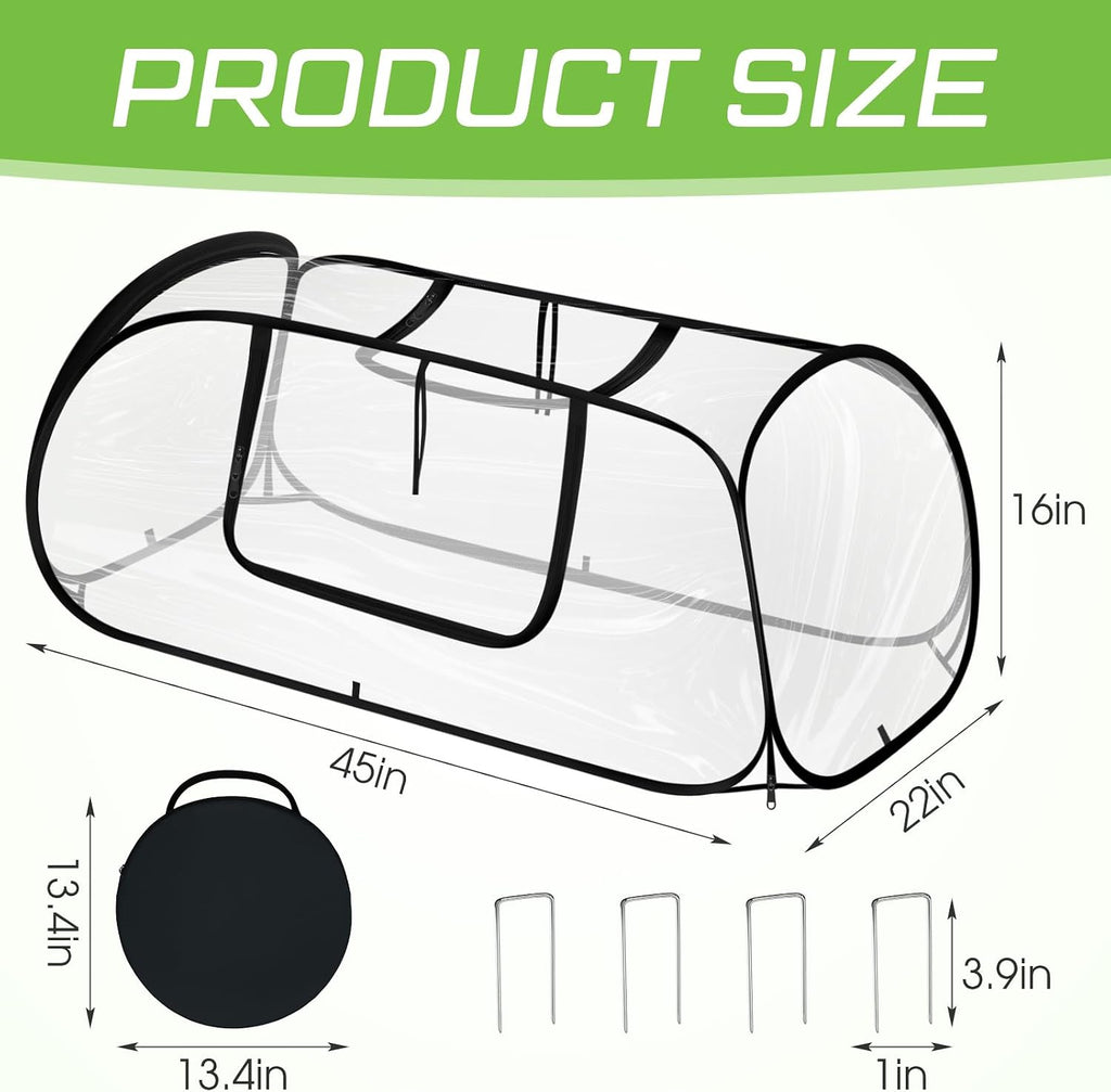 Garden Covers for Raised Bed Foldable Clear PVC Greenhouse for Freeze Protection Row Plants Cover Accelerator with