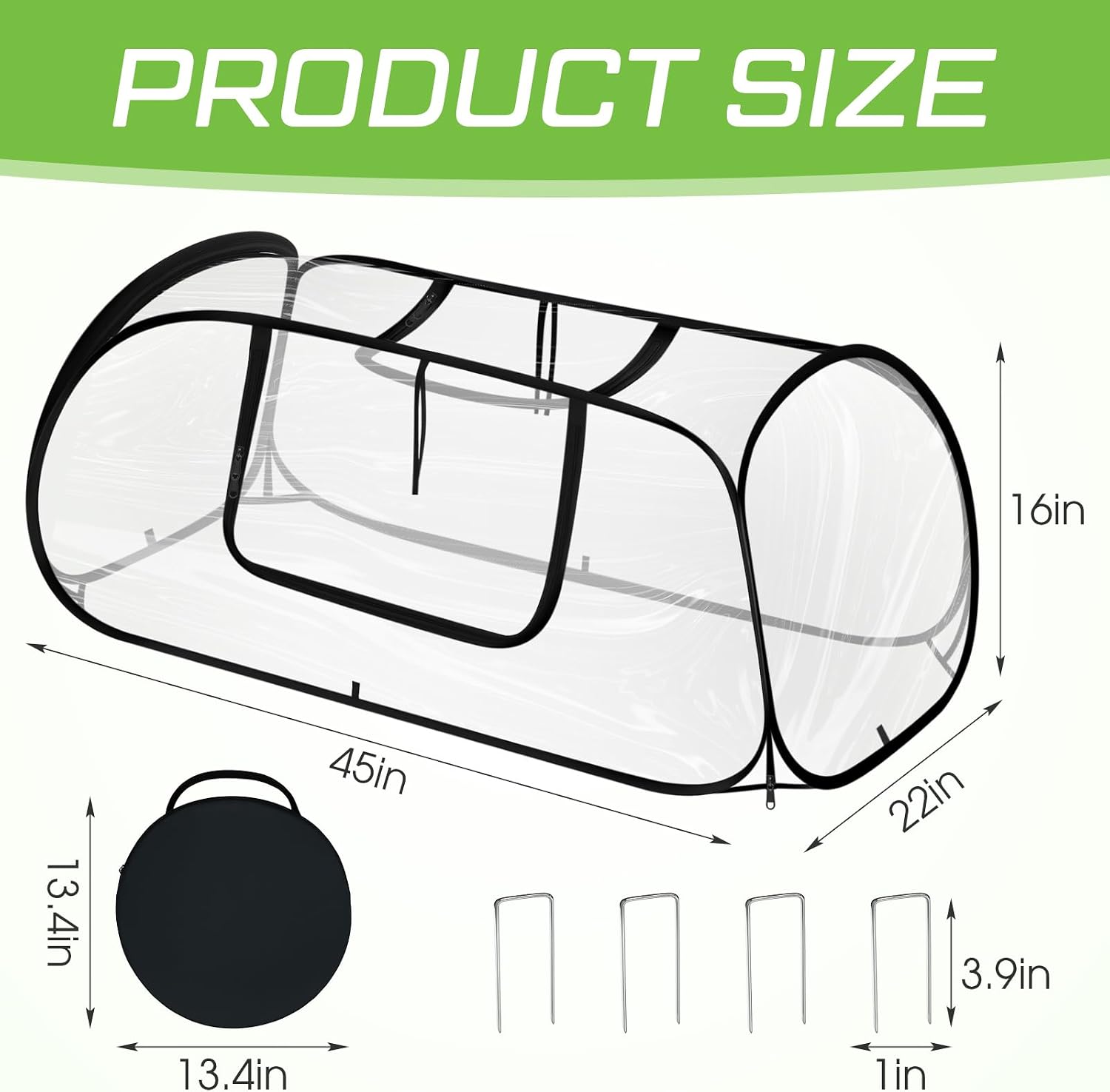 Garden Covers for Raised Bed Foldable Clear PVC Greenhouse for Freeze Protection Row Plants Cover Accelerator with