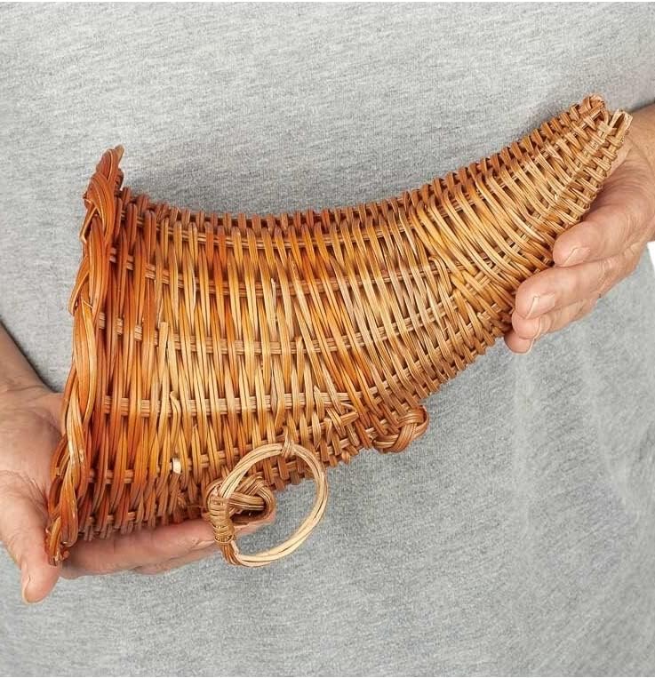 Bulk Group of 12 Thanksgiving Cornucopia Horn of Plenty Baskets - Wicker Cornucopias for Fall Decorating and Displays by Factory Direct Craft