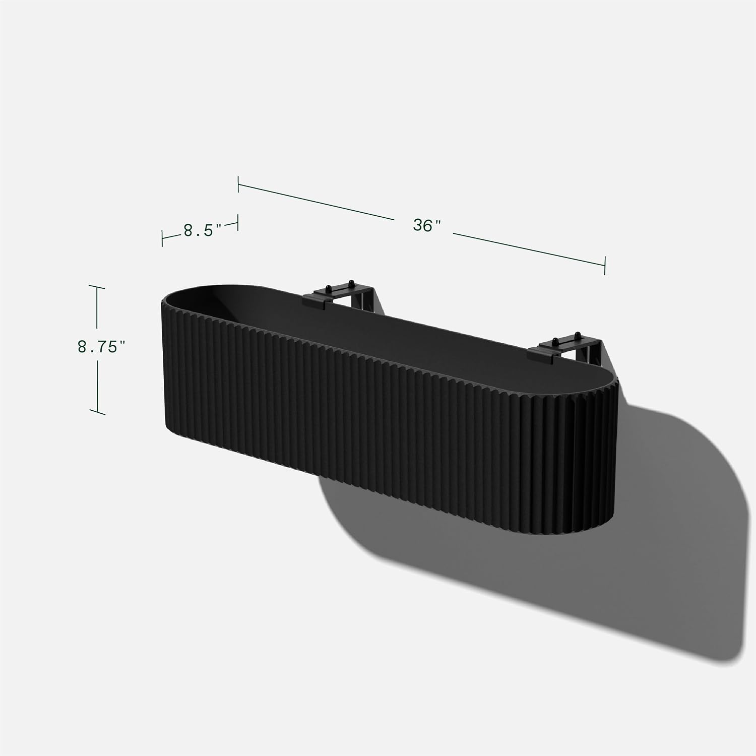 Veradek Demi Series Railing Planter - Round Window Box with Bracket | Made From a Durable Plastic-Stone Composite With