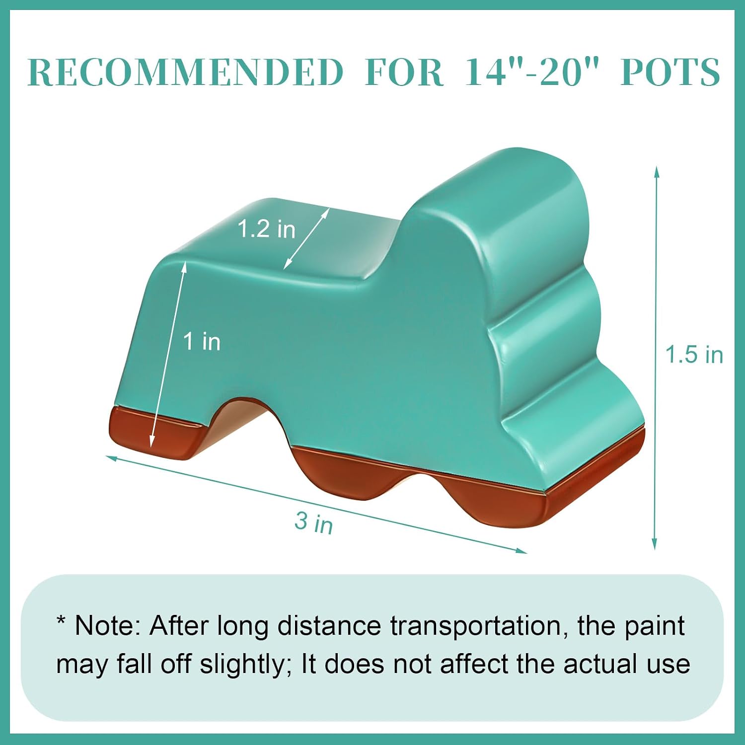 Kigeli 12 Pcs Resin Pot Feet for Outdoor Planters 3 Inch Long 1.5 Inch Tall Flower Handmade Elevator Plant Feet Frost