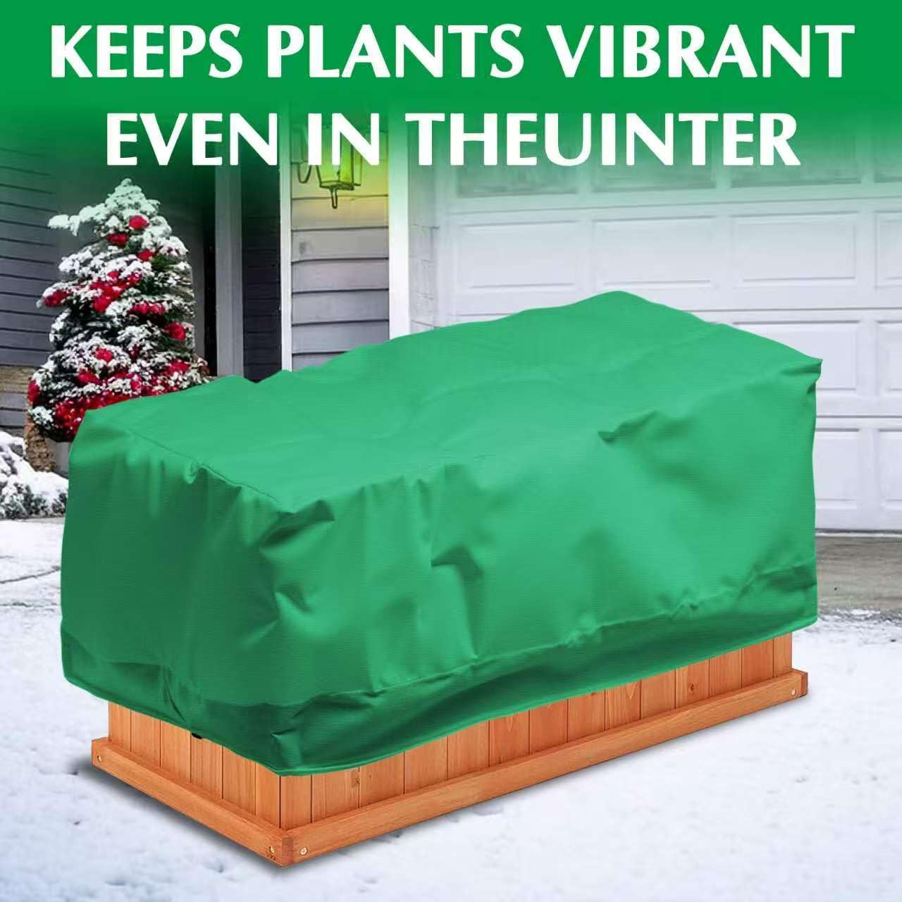 2 Pack 59" x 35" x 17" Upgraded Insulation Raised Garden Bed Cover with Thermal Aluminum Film Liner, Rectangular Plant