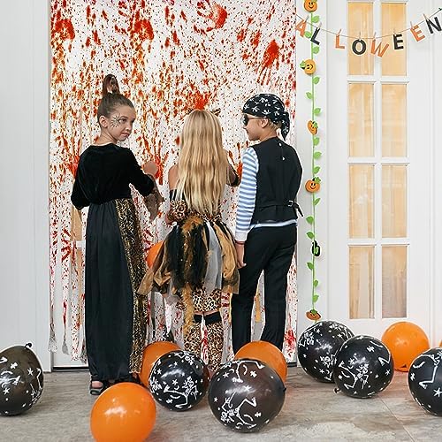 2 Pcs Halloween Door Curtains, Bloody Handprint Doorway Decorations