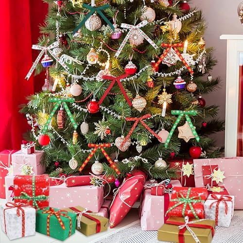 DECYOOL Christmas Ribbon 6 Rolls 60 Yards Holiday Grosgrain Craft Ribbons