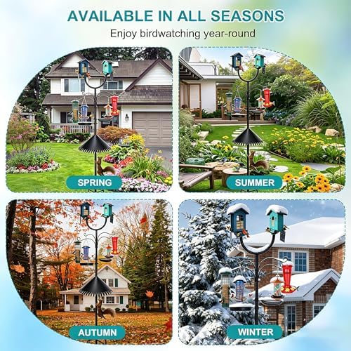 Squirrel Proof Bird Feeder Pole, 92" Adjustable Heavy‑Duty Stand
