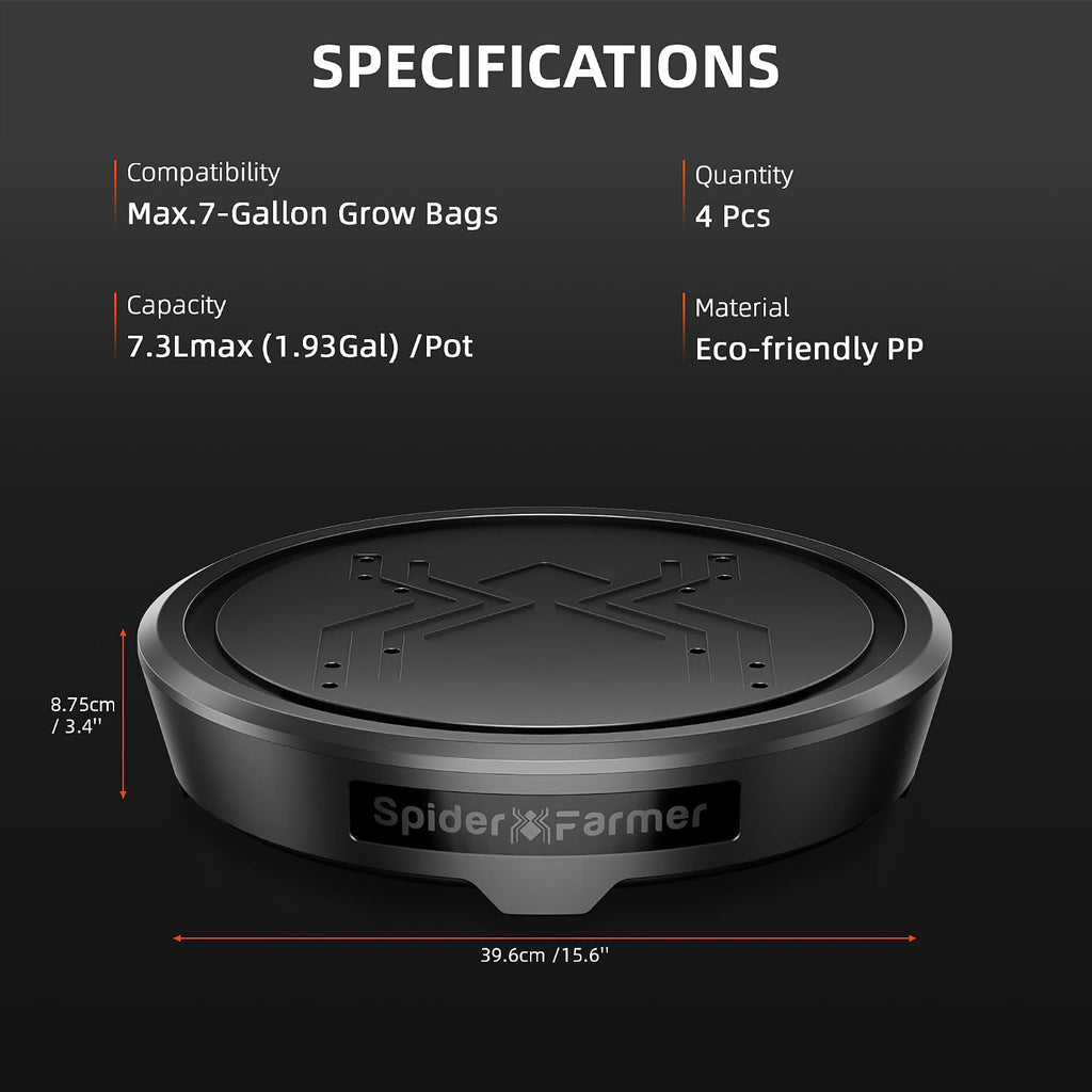 Spider Farmer 4 Pot Gravity-Fed Self Watering System, Automatic Watering | Equipped with 13 Gallon Reservoir & 5 Gallon