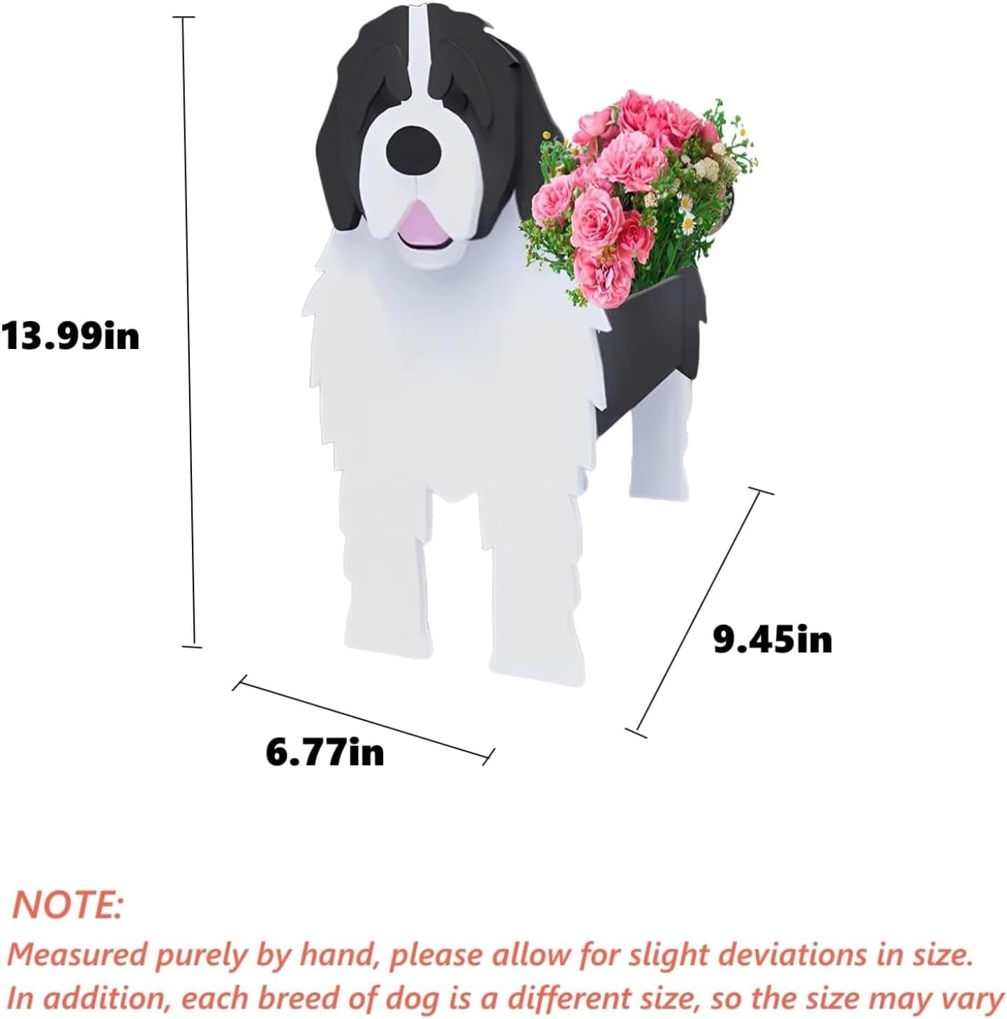 Newfoundland Dog Planter Pots, Animal Shaped Flower Pot | Cute Plant Gift for Women and Pet Lovers, Indoor Outdoor
