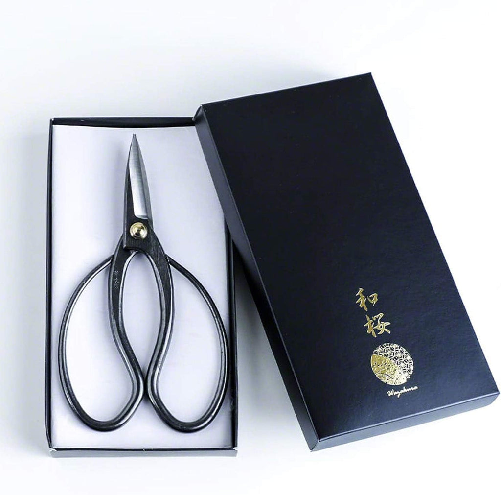 Wazakura 4PCS Bonsai Essential Tool Kit MADE IN JAPAN, Japanese Bonsai Scissors 7inch(180mm) + Concave Branch Cutter