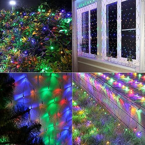 iBaycon 2Pack 4FT x 6FT Christmas Net Lights Outdoor Mesh Light, Multicolor