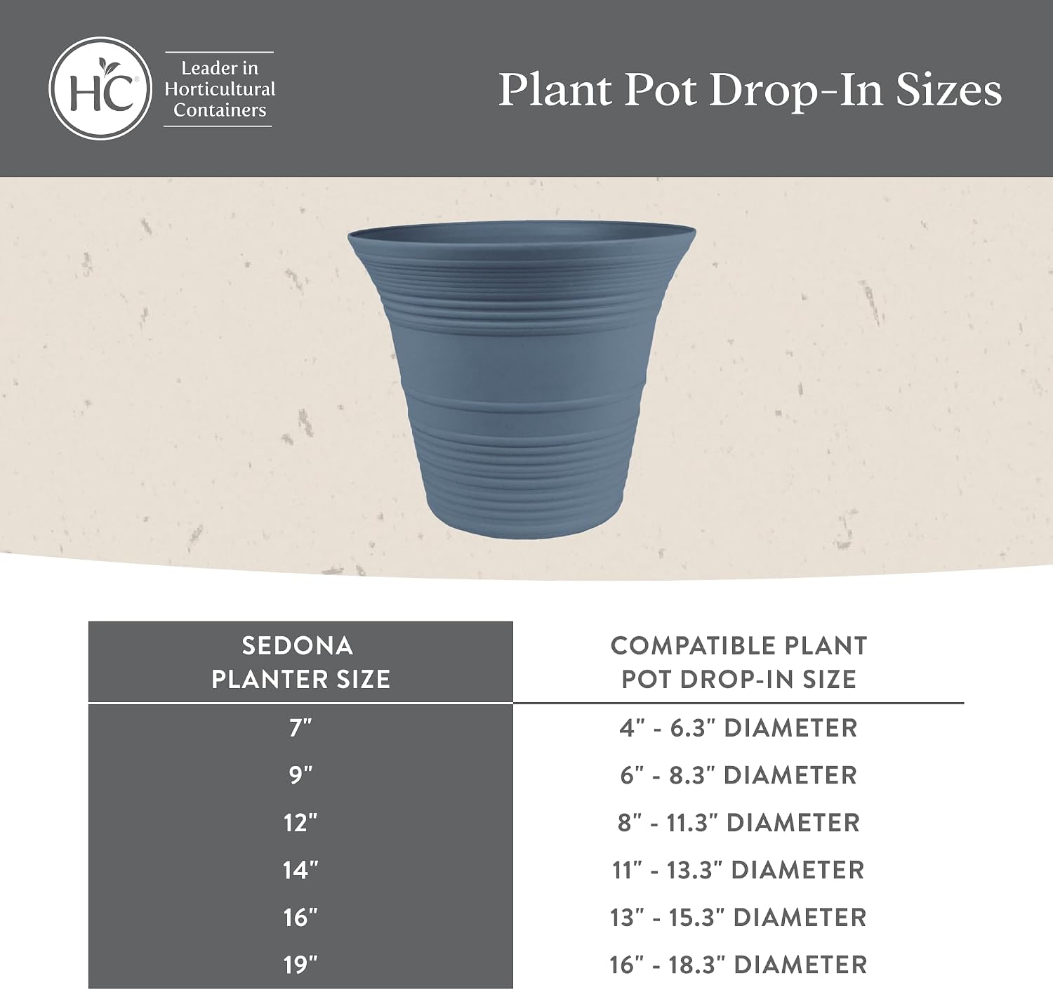 The HC Companies Sedona Round Self-Watering Pot - Lightweight Self Care Planter - Plastic Planter for Herbs & More