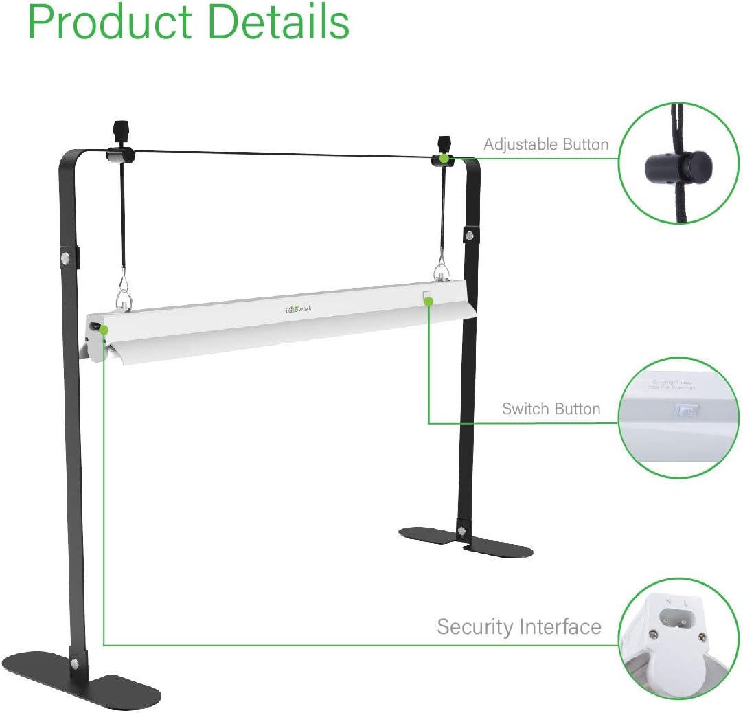 2ft Grow Light for Seed Starting,LED Grow Lamp for Indoor Plants,Seedling Grow Light with Stand,Seed Starter Light Kit