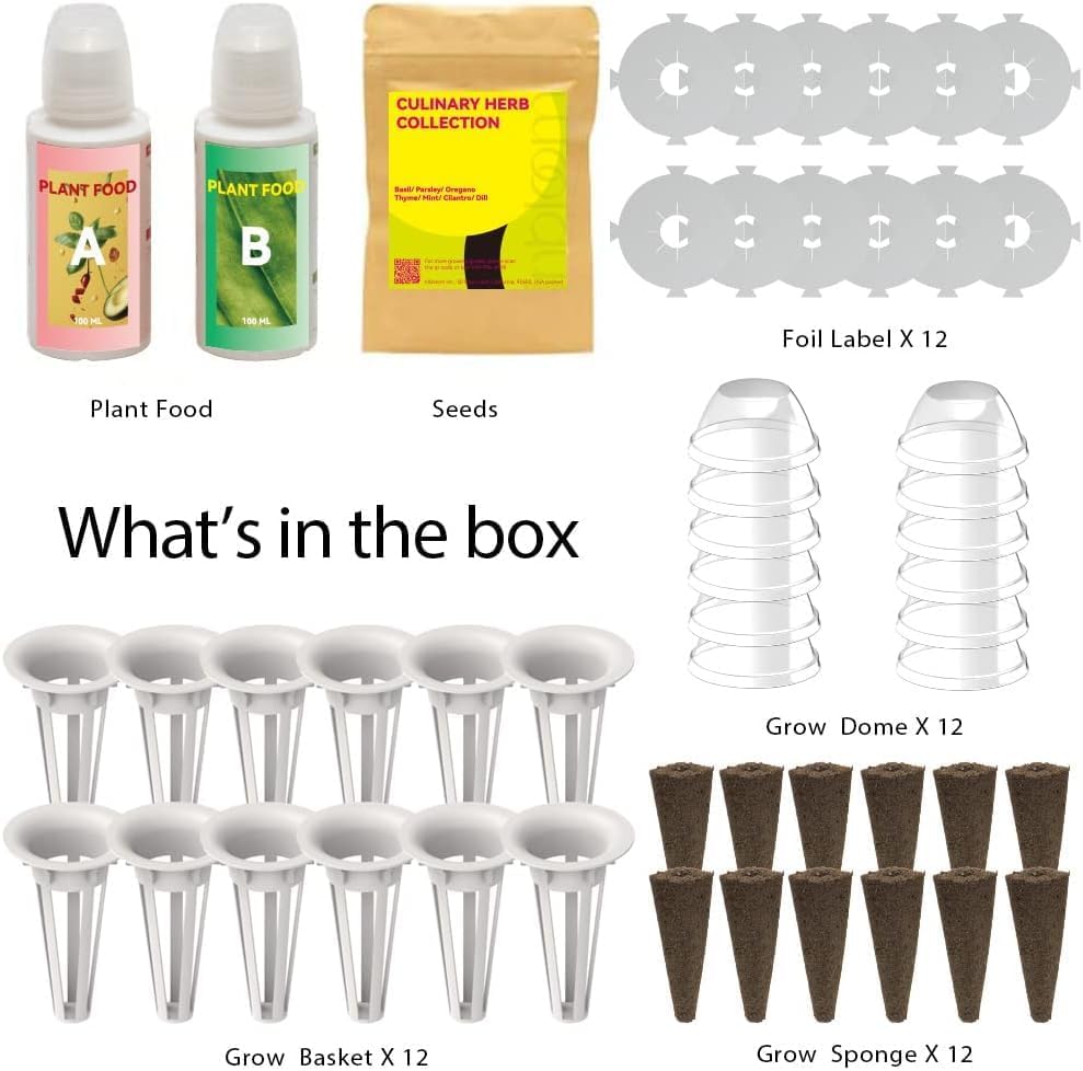 inbloom Culinary Herbs Seed Pod Kit for Hydroponics Growing System, 12 Pods (350+ Seeds with Basil, Parsley, Shis0