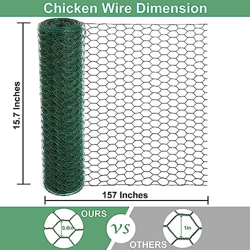 Mklsit Chicken Wire for Floral Arrangements, 15.7 x 157 Inches, Green