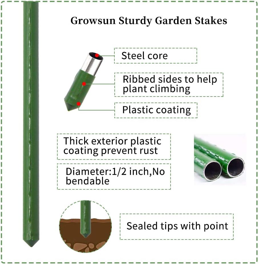 Tomato Cage 5ft 6-Pack Large Tall Tomato Cages Tomato Stakes Plants Supports Garden Stakes,40 Clips and Plant Ties