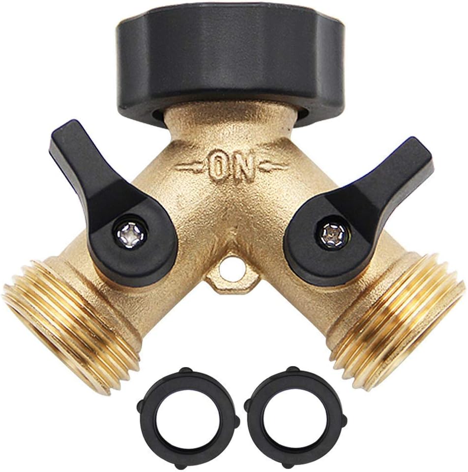 Twinkle Star 3/4 Inch Garden Hose Fitting Quick Connector Set, 4 Set | Garden Hose Splitter 2 Way, Y Connector Brass