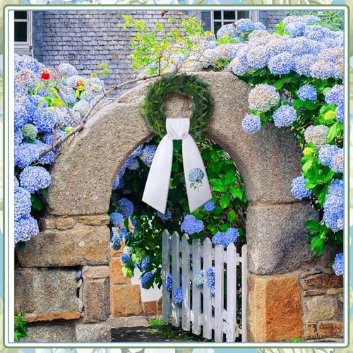 VitalCozy Spring Hydrangea Wreath Sash, Satin for Embroidery Front Door