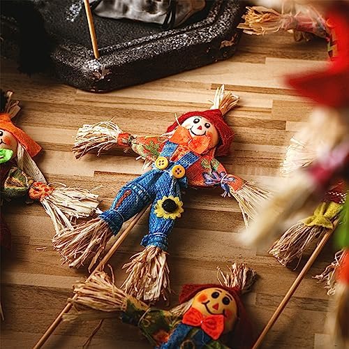 Jenaai 24 Pcs Fall Scarecrow Decorations Bulk 13.4 x 6.3 Inch