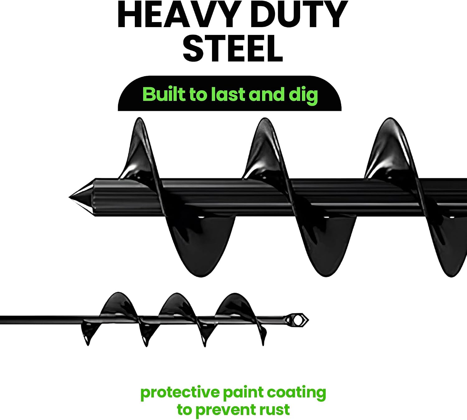 K-Brands Auger Drill Bit for Planting 2 Pack 1.6 x 16 Inch & 3.5 x 16 Inch Set – Garden Spiral Hole and Bulb Planter