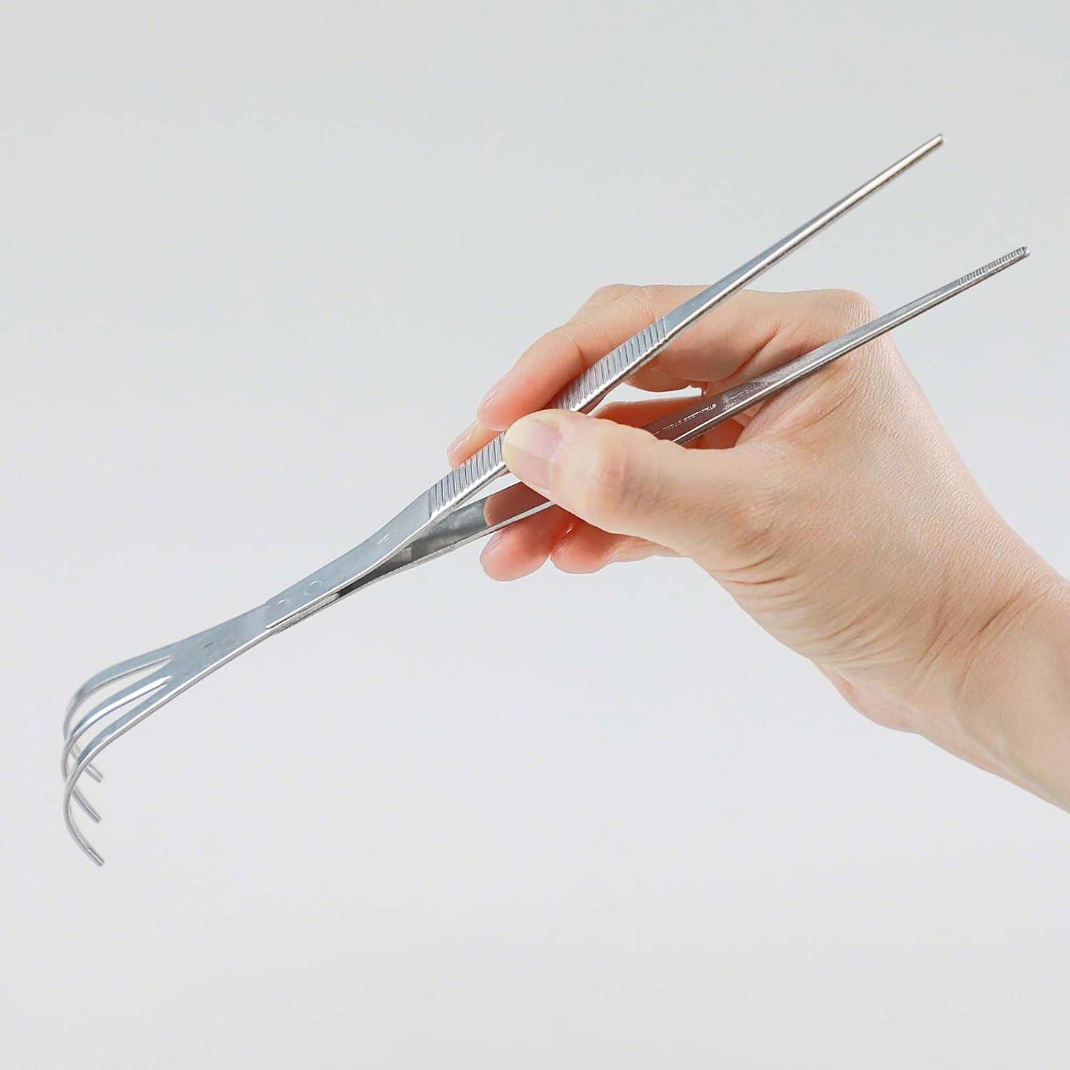 Wazakura 2 in 1 Bonsai Tweezers with Root Rake in Stainless Steel Made in Japan 8.6in (220mm), Professional Bonsai
