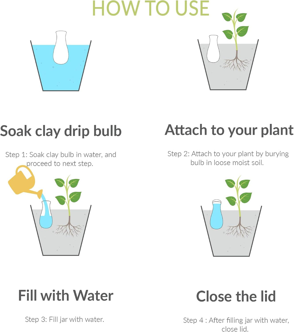 Ollas (Set of 4) | 12oz Terracotta Plant Watering Globes - Self Watering Planter Insert - Automatic Plant Watering