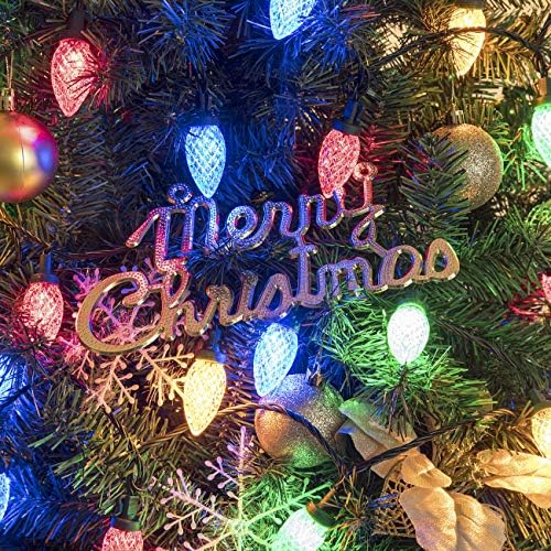 AWQ 50LED 49FT C9 Christmas String Lights Plug in Fairy Twinkle Multicolor